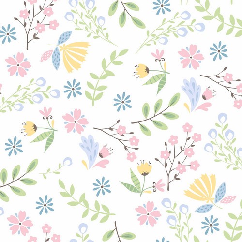 16 napkins embossed Moments Pastel Florals - Scattered nature pastel 33x33cm