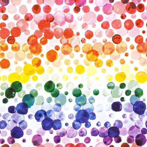 20 Servietten Colourful Dots - Punkte in Regenbogenfarben 33x33cm