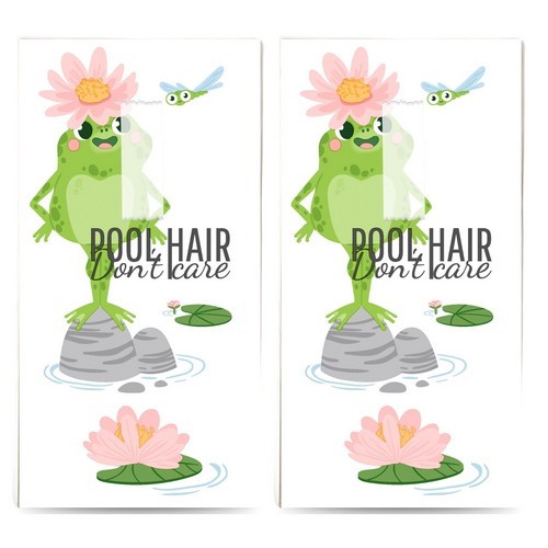 2x 10 Taschentücher Pool Hair - Frosch mit Blumenschmuck