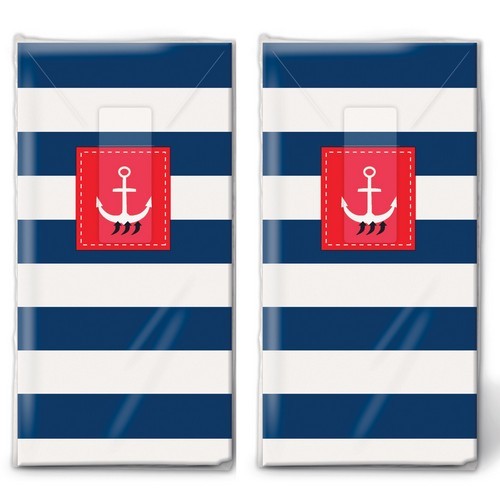 2x 10 Taschentücher Sailor stripes - Maritime Streifen mit Anker