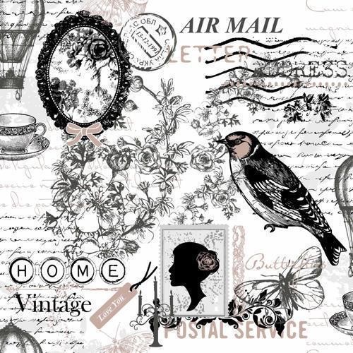 20 Servietten Poetie - Vintage Air Mail 33x33cm