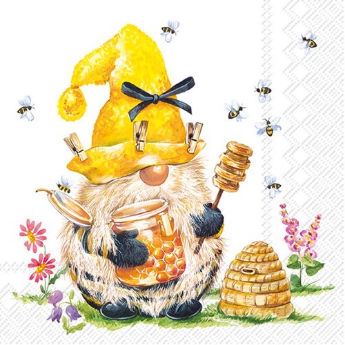 20 napkins Tommy - Dwarf as beekeeper 33x33cm