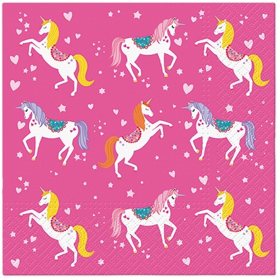 20 napkins Unicorn Pattern - Unicorns everywhere 33x33cm