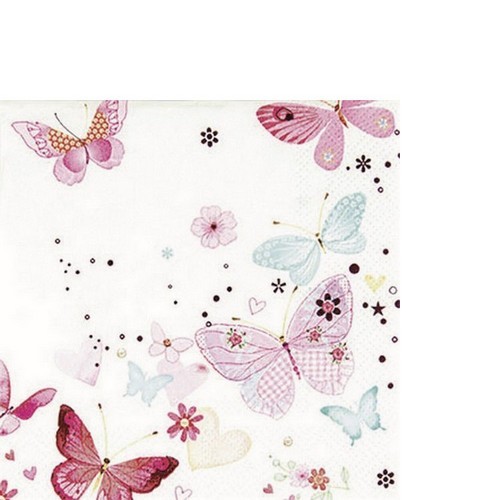 20 small cocktail napkins Lovely Butterflies - Lovely butterflies 25x25cm