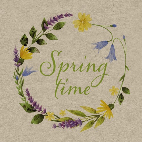 25 Servietten nachhaltig Spring Time - Frühlingszeit 33x33cm