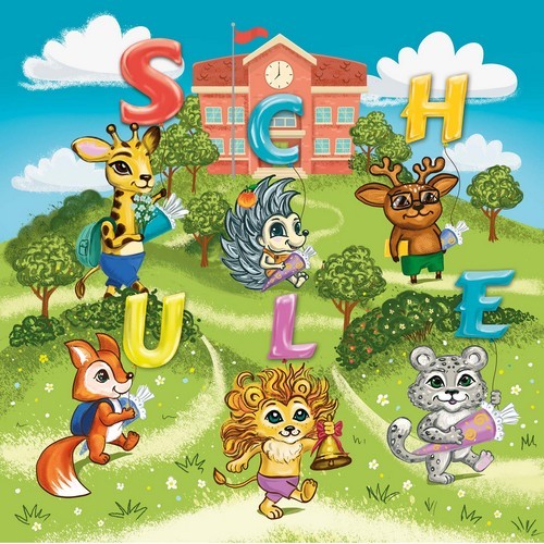 20 Servietten Animals Way to School - Lustige Tiere zum Schulanfang 33x33cm