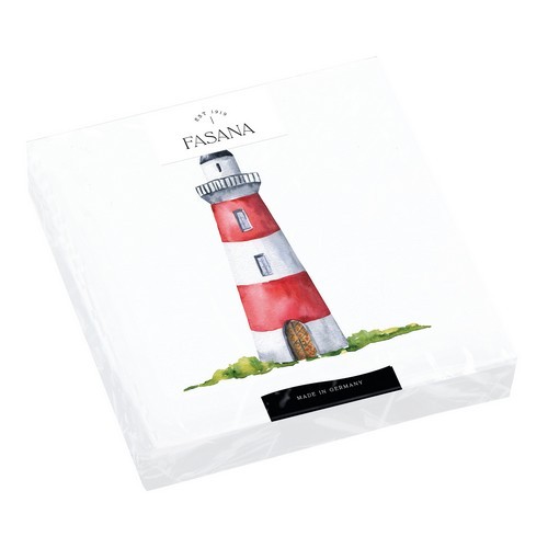 20 Napkins Lighthouse - Single lighthouse on white 33x33cm