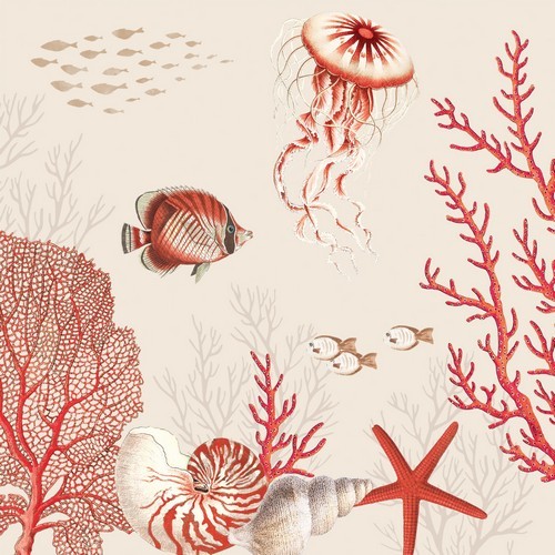 20 Servietten Coral Reef - Leben Unterwasser 33x33cm