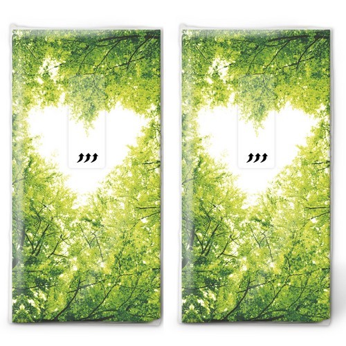 2x 10 Taschentücher Nature Love - Herz im Wald