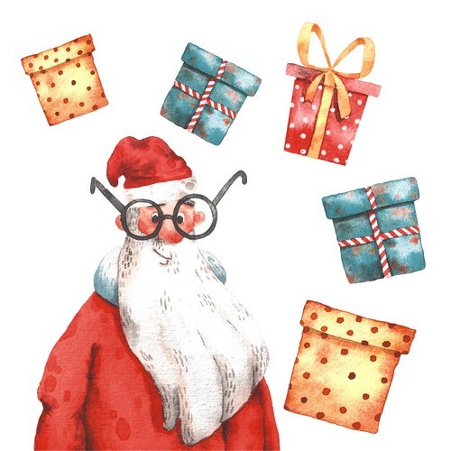 20 Servietten Goofy Santa - Tollpatschiger Weihnachtsmann 33x33cm