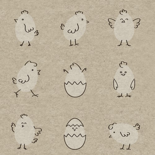 25 napkins sustainable Happy Eggs - chick story 33x33cm