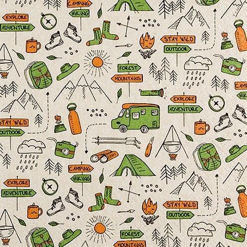 20 Napkins Eco Line Time for Camping - Time to Camp Eco 33x33cm