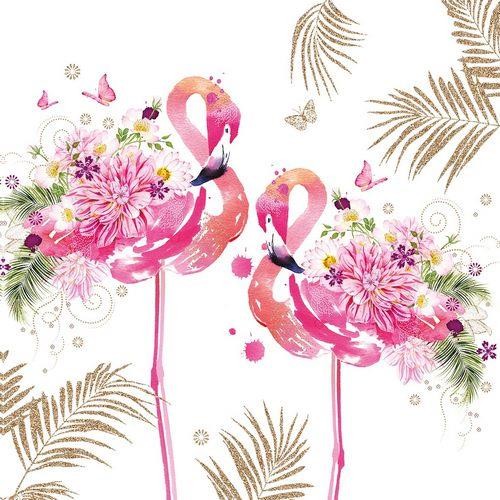 PPD Servietten Floral Flamingos 33x33cm