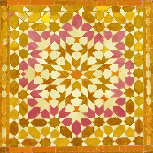 20 Napkins Oriental saffron - Oriental pattern yellow-brown 33x33cm