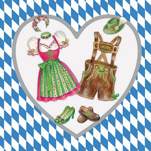 20 napkins Bavarian Clothes - Bavarian costumes 33x33cm