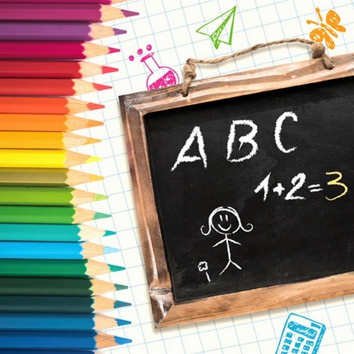 20 napkins ABC - School blackboard with crayons 33x33cm
