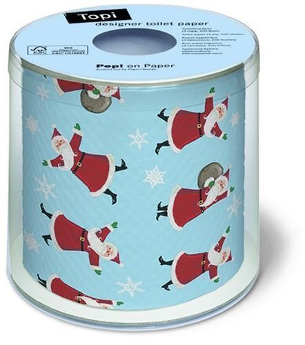 Toilettenpapier Rolle bedruckt Dancing Santas - Tanzende Weihnachtsmänner