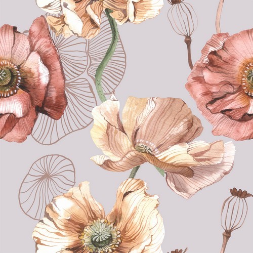 20 Servietten Classy Flowers - Klassische Blüten Vintage 33x33cm