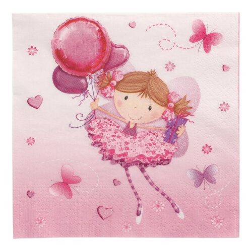 20 Servietten Little Dancer - Tanzendes Mädchen mit Ballons 33x33cm