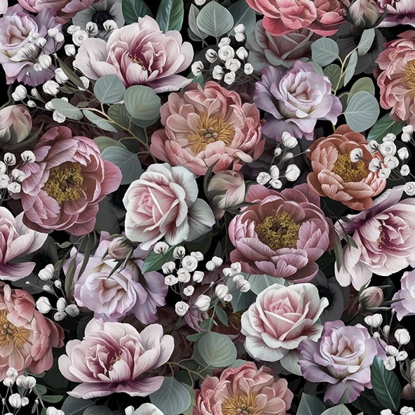 4 lose Lunch Servietten Napkins Blumen Flowers  Rose Rosen in Tasse Vintage 