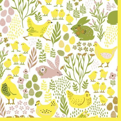 20 Servietten Bunnies & Chicks 33x33cm