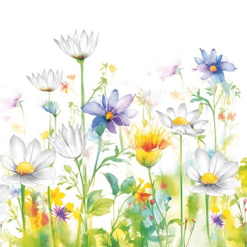 20 Servietten Beautifull Flower Meadow - Traumhafte Frühlingswiese 33x33cm