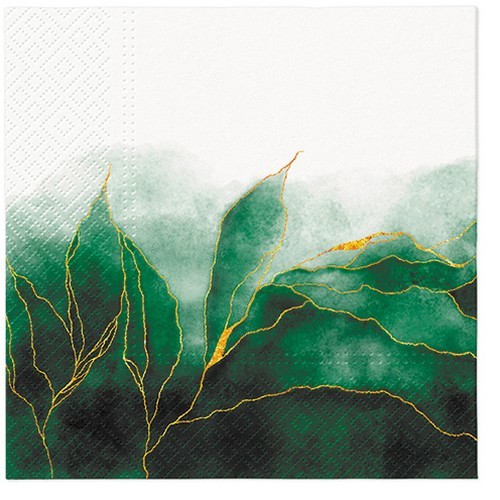 20 Napkins Green Dream - Outlines of nature green 33x33cm