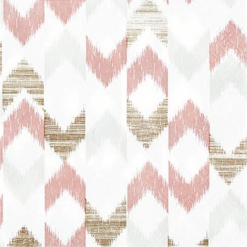 20 Napkins Bamboo Ikat rose - Ikat pink 33x33cm