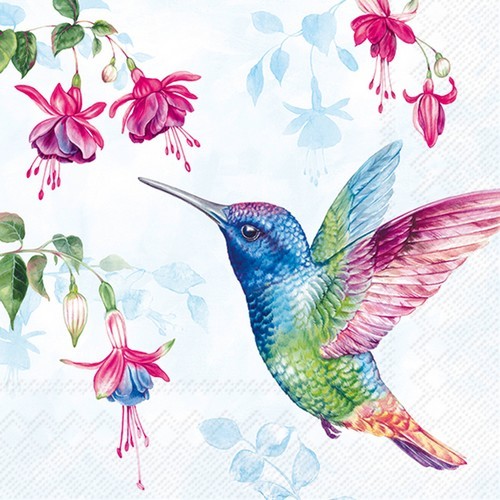 20 napkins Hummingbird - Colorful hummingbird 33x33cm