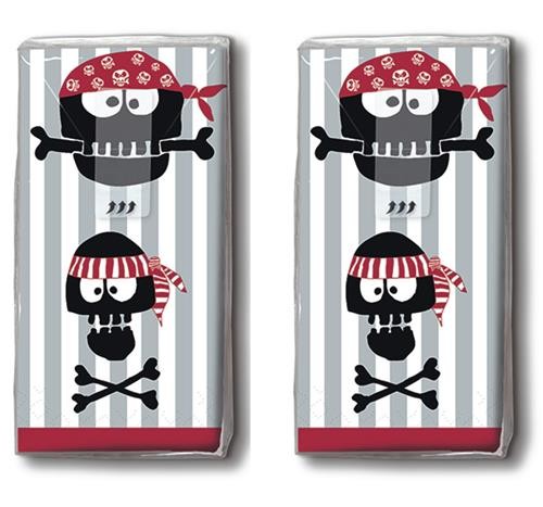 DP 10 Taschentücher Pirates Ahoi - Piratenköpfe