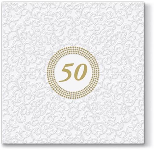 20 Servietten Inspiration Icon 50 - Symbol 50 gold 33x33cm