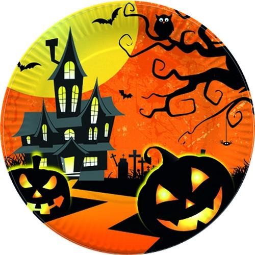 10 Pappteller rund Spooky Halloween - Halloween gruselig Ø23cm