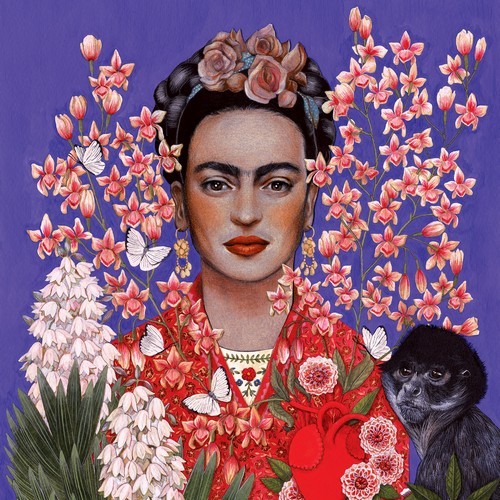 20 Servietten Desperada - Frida mit feinen Blüten 33x33cm