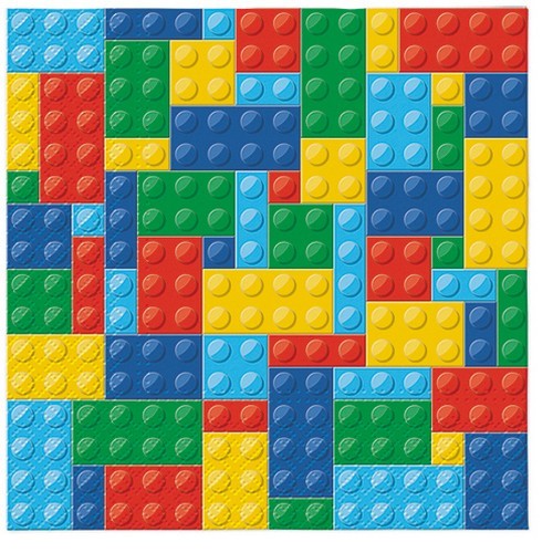 20 Servietten Colourful Bricks - Bunte Bausteine 33x33cm
