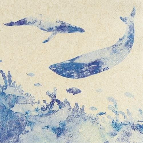 20 Napkins Eco Line Whales - whales in the sea Eco 33x33cm
