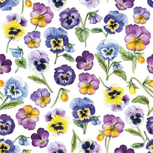 20 Napkins Pansy all over - Adorable pansies 33x33cm