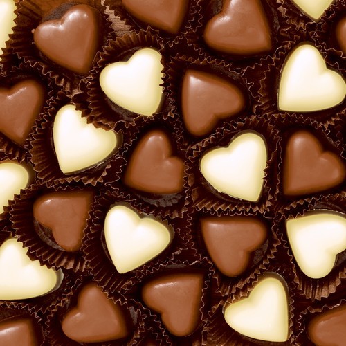 20 Servietten Chocolate Hearts - Schokoladenherzen 33x33cm