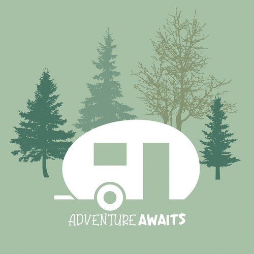 20 Servietten Adventure Camp - Wohnwagen in der Natur 33x33cm