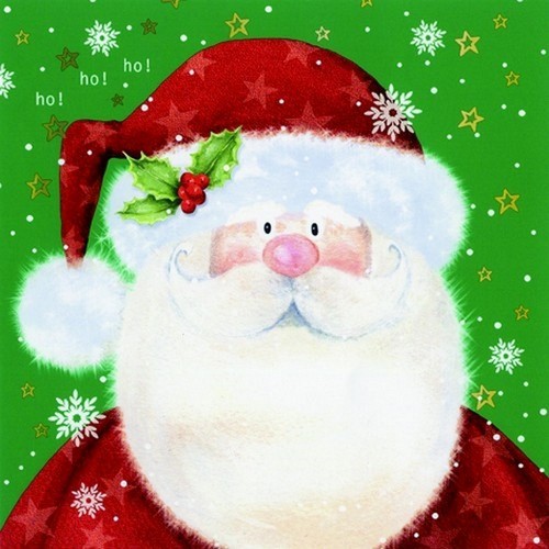 20 Napkins Saint Nick green - Funny Santa Claus on green 33x33cm