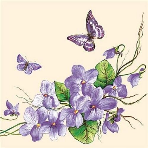 Daisy Servietten Violet Flowers 33x33cm