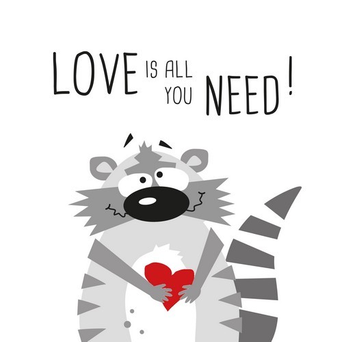 20 Napkins Need Love Racoon - Love and raccoon 33x33cm