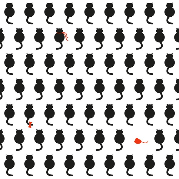 20 Servietten Minicats schwarz - Kleine, schwarze Katzen 33x33cm
