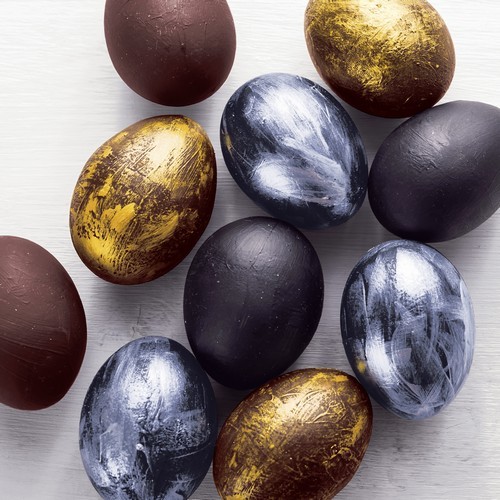20 Servietten Modern Eggs - Glänzend bemalte Eier 33x33cm