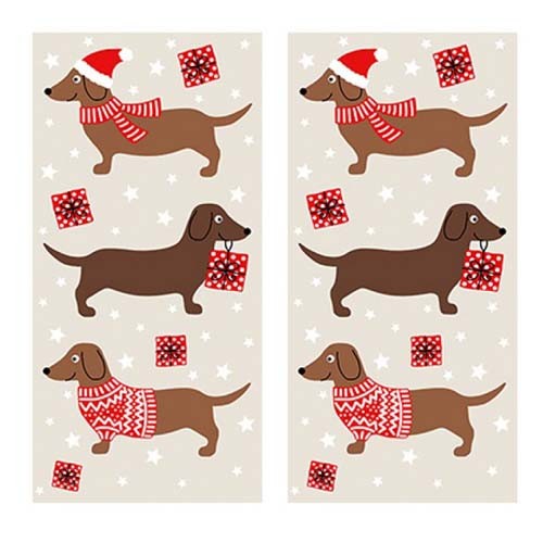 2x 10 handkerchiefs Christmas dachshund - Dachshund in Christmas outfit