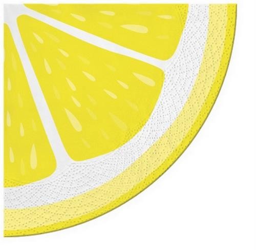 12 Servietten rund Just Lemon - Zitronenscheibe Ø32cm