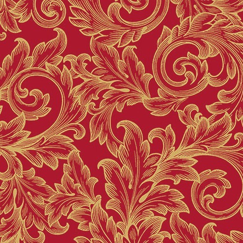 20 napkins Baroque gold/red - Baroque wings red-gold 33x33cm