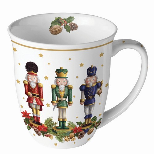 Tasse aus Porzellan Bearded Nutcracker - Drei farbige Nussknacker 0,4L, Höhe 10,5cm