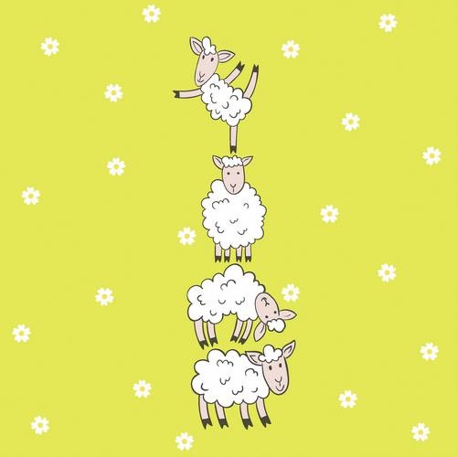 20 Servietten Hoppy Lambs 33x33cm