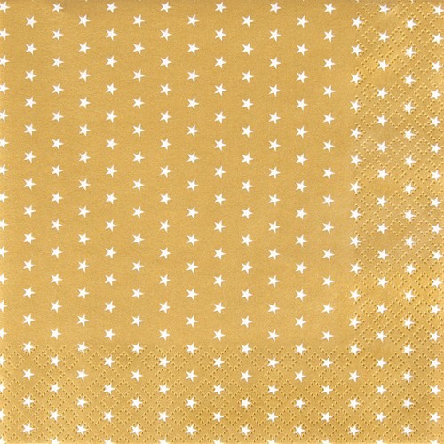 20 Servietten Mini Stars gold - Mini Sterne gold 33x33cm