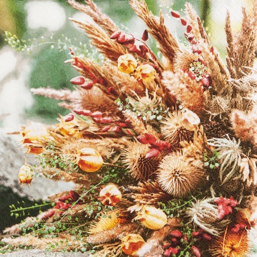 20 Servietten Dried Flowers - Bund an Trockenblumen 33x33cm
